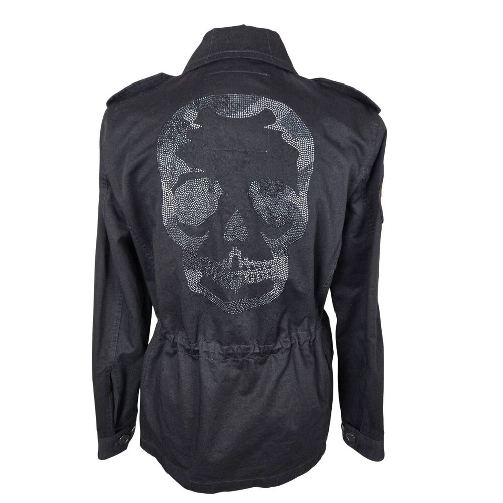 Zadig‎ & Voltaire Kayak Mili Skull Jacket Small Black Goth Grunge Utility